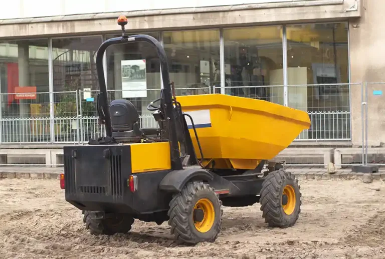 small excavator on construction